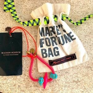 Maison Scotch hot pink Turquoise skull bracelet gift New w/tag costume jewelry